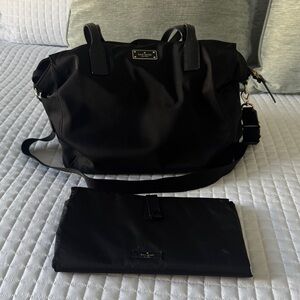 Kate Spade Black Diaper Bag with Matching Change Pad